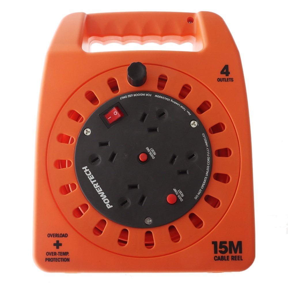 Powertech 4-Socket Power Board with Extension Lead 15m