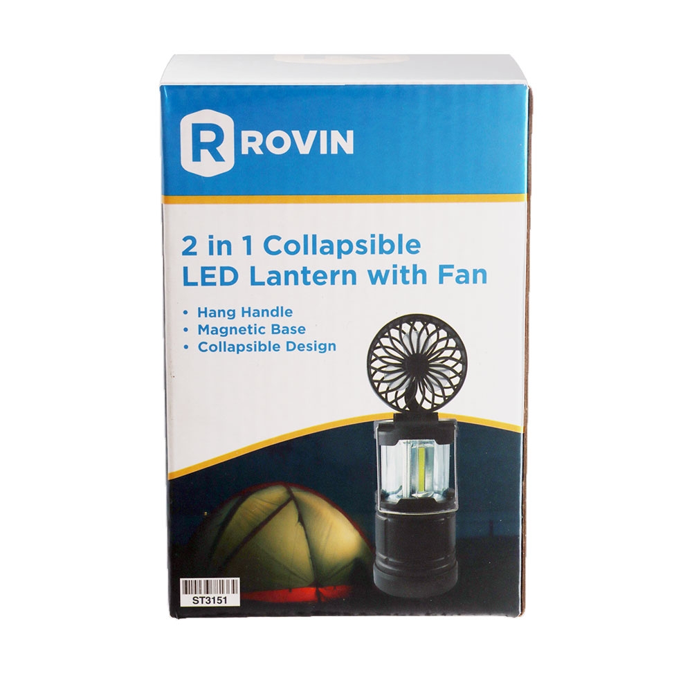 2-in-1 Collapsible LED Lantern with Fan