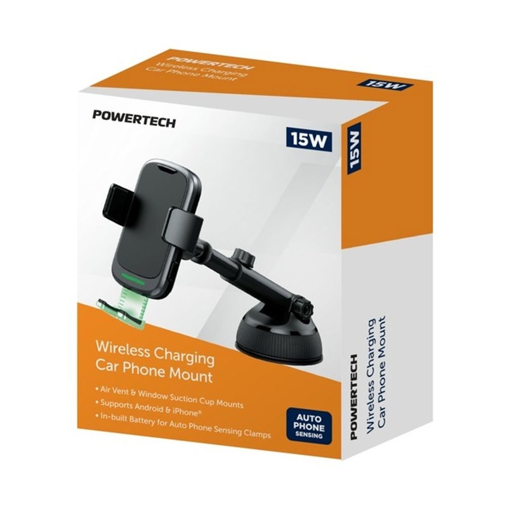 Powertech Wireless Phone Charger Mount 15W
