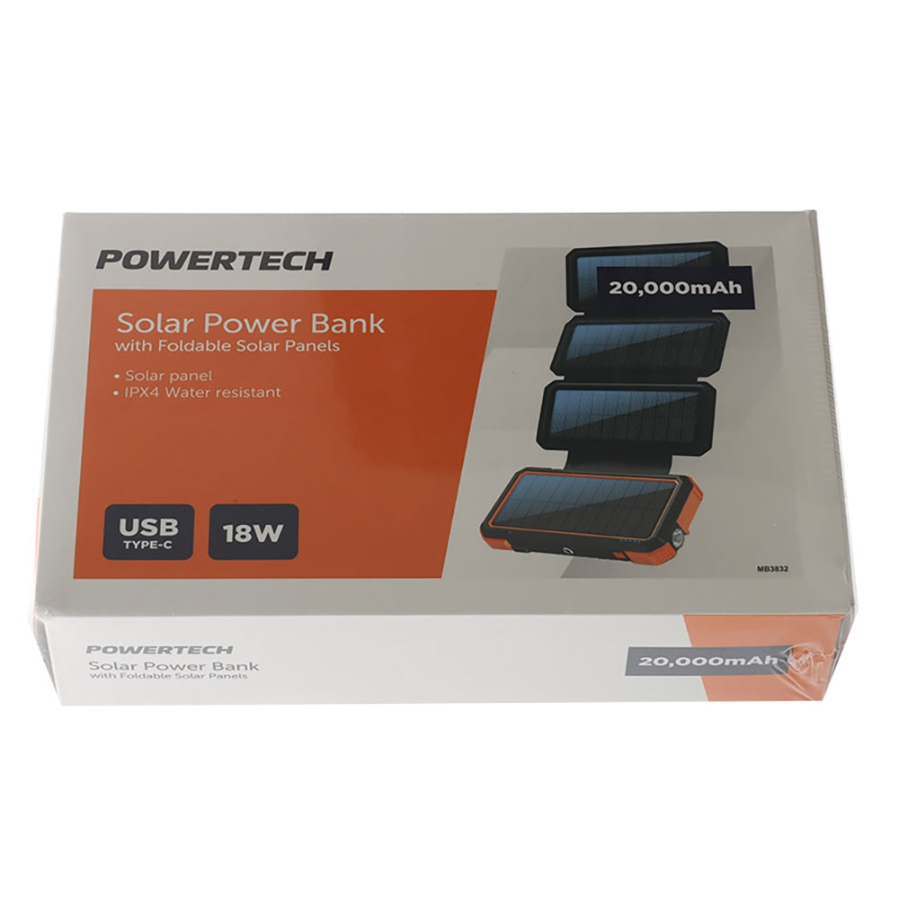 Water Resistant Solar Power Bank 20000mAh