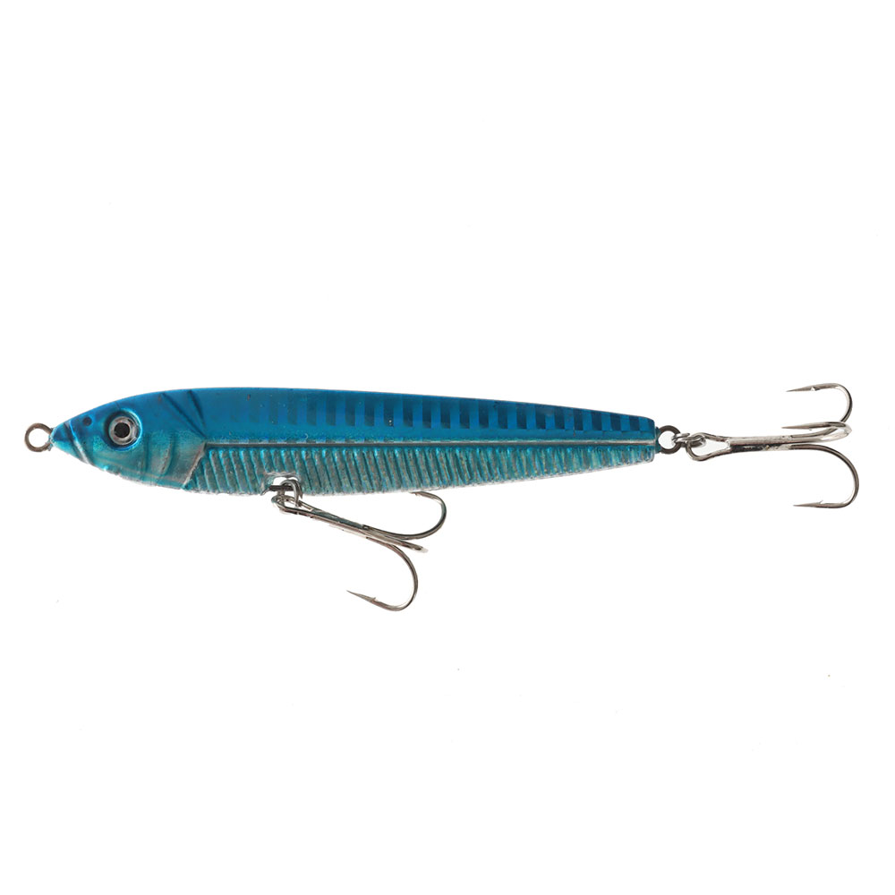 Blue Silver Micro Jig with Twin Treble Hooks 80g