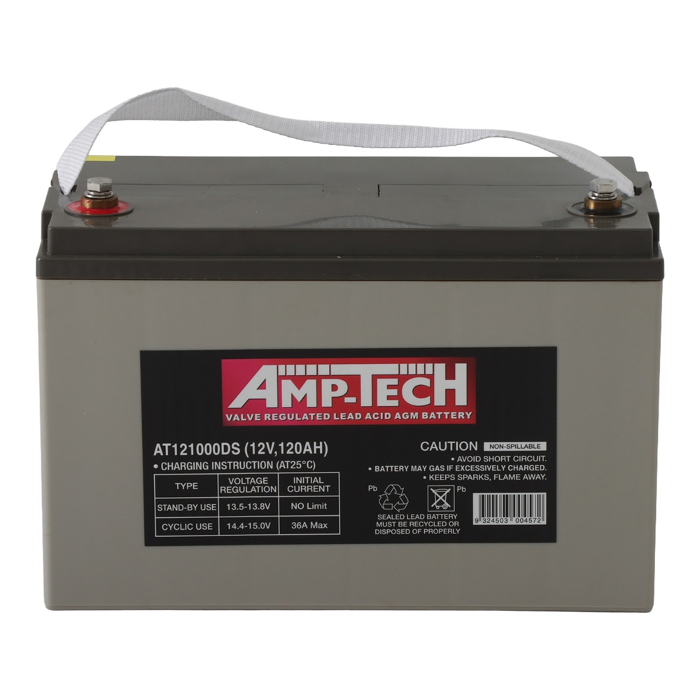AMP-Tech AT121000DS AGM Deep Cycle Battery 12V 120Ah