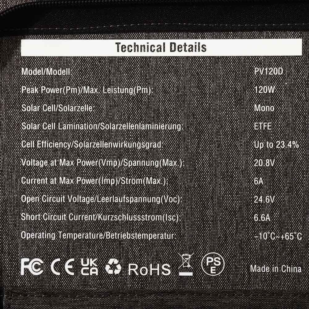 BLUETTI PV120D Foldable Solar Panel 120W