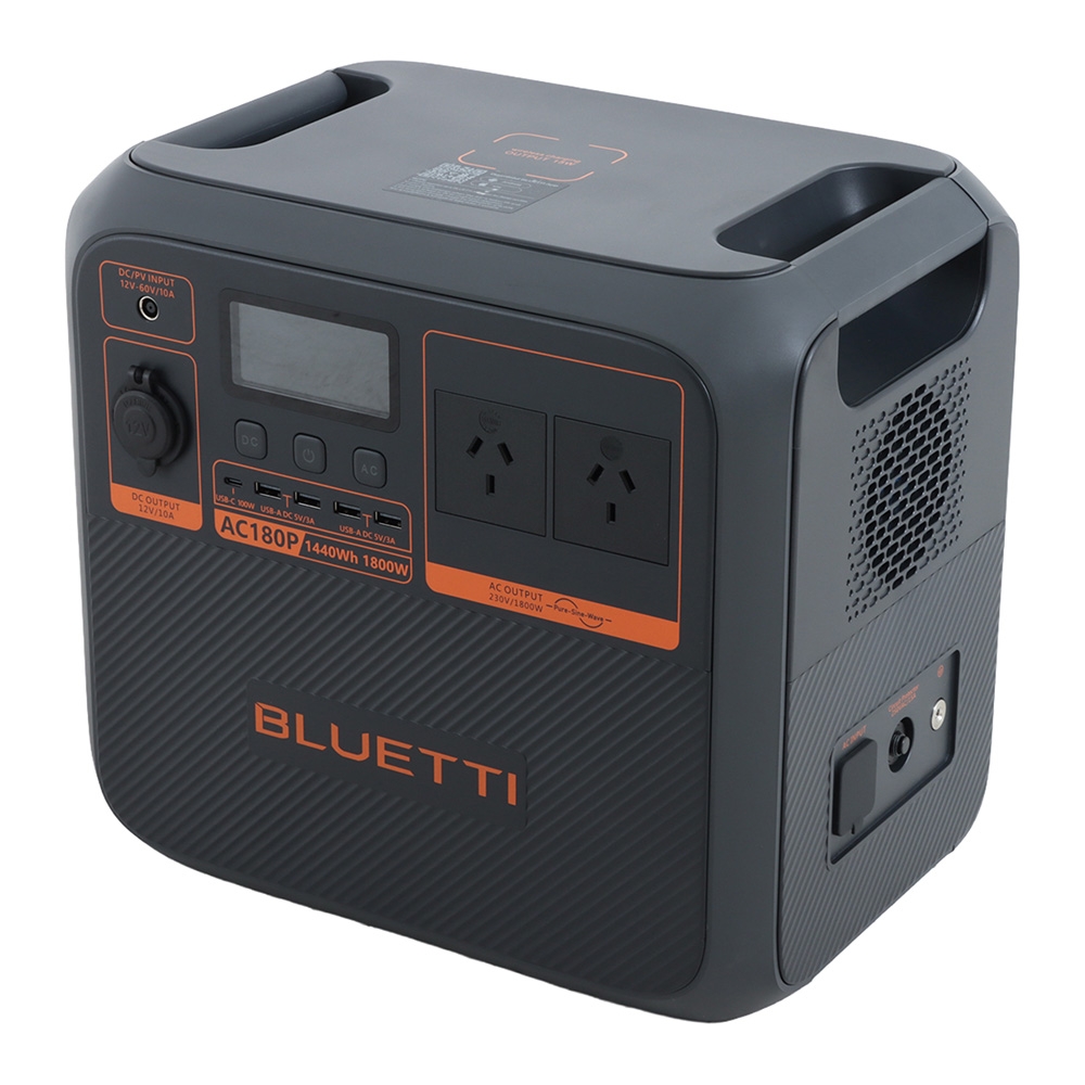 BLUETTI AC180P Portable Solar Power Station 1800W Inverter 1440Wh LiFePO4