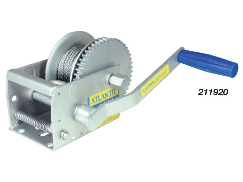 Atlantic Trailer Winch - Two Speed with Webbing & Snap Hook