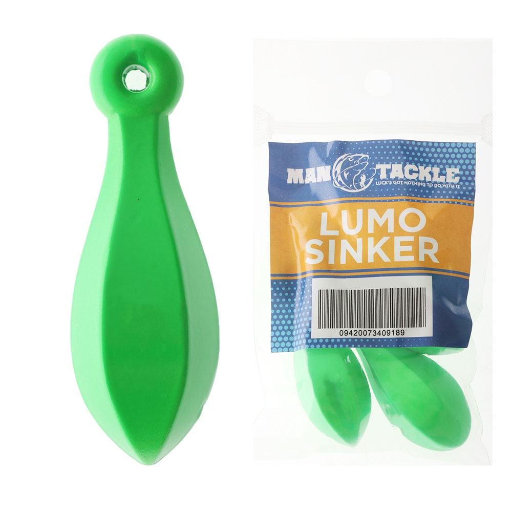 ManTackle Tear Drop Reef Sinkers Green Lumo