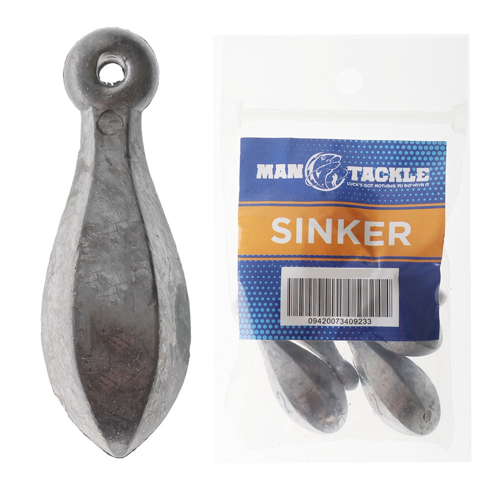 ManTackle Tear Drop Reef Sinkers 4oz Qty 3