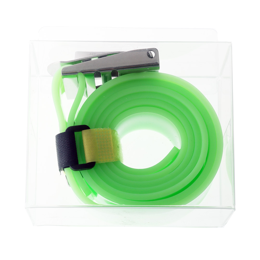 Silicone Dive Weight Belt with Stainless Steel Buckle 1.4m Green Lumo