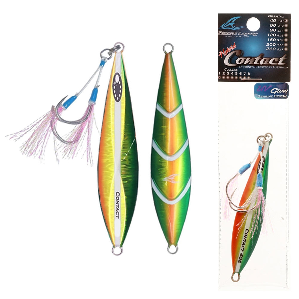 Ocean's Legacy Hybrid Contact Rigged Slow/High Pitch Jig 40g Green