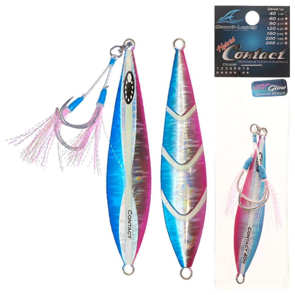 Ocean's Legacy Hybrid Contact Rigged Slow/High Pitch Jig 40g Sardine