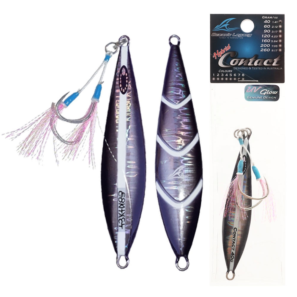 Ocean's Legacy Hybrid Contact Rigged Slow/High Pitch Jig 40g Black Silver