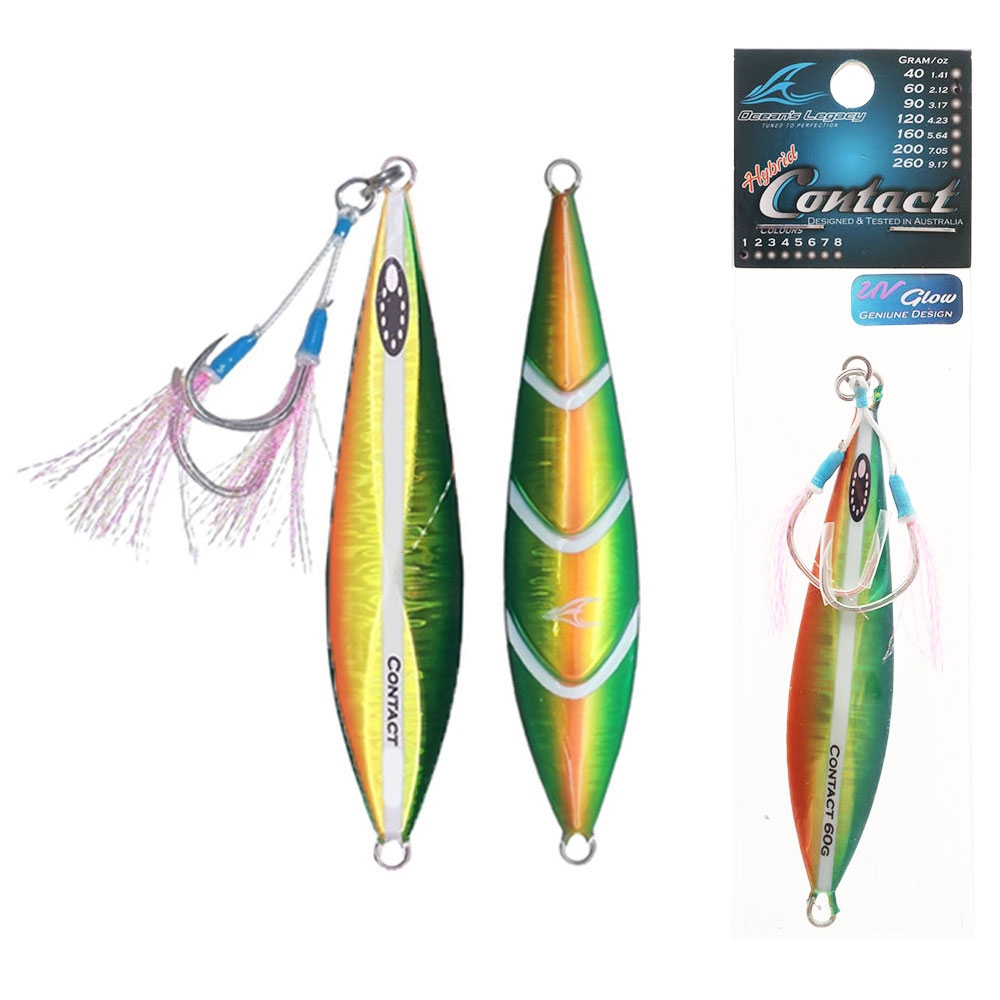 Ocean's Legacy Hybrid Contact Rigged Slow/High Pitch Jig 60g Green