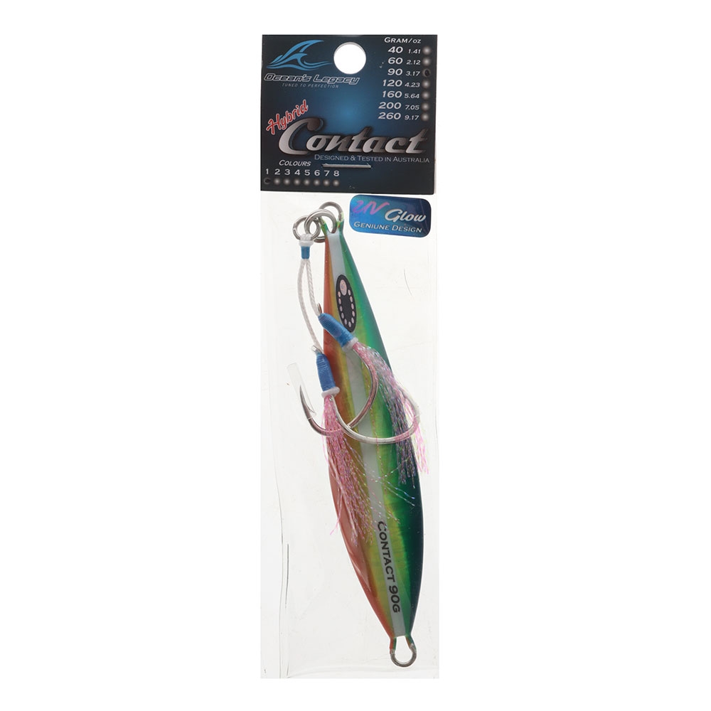 Ocean's Legacy Hybrid Contact Rigged Slow/High Pitch Jig 90g Green