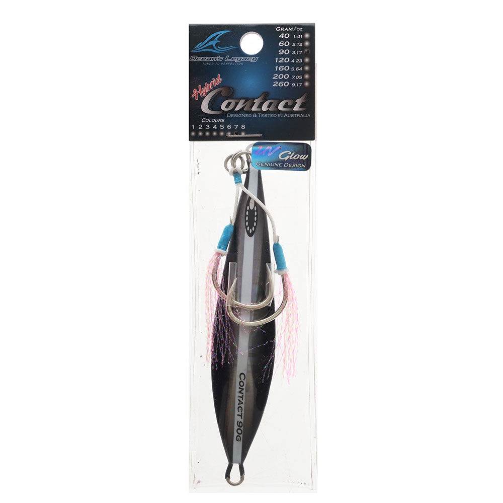 Ocean's Legacy Hybrid Contact Rigged Slow/High Pitch Jig 90g Black Silver
