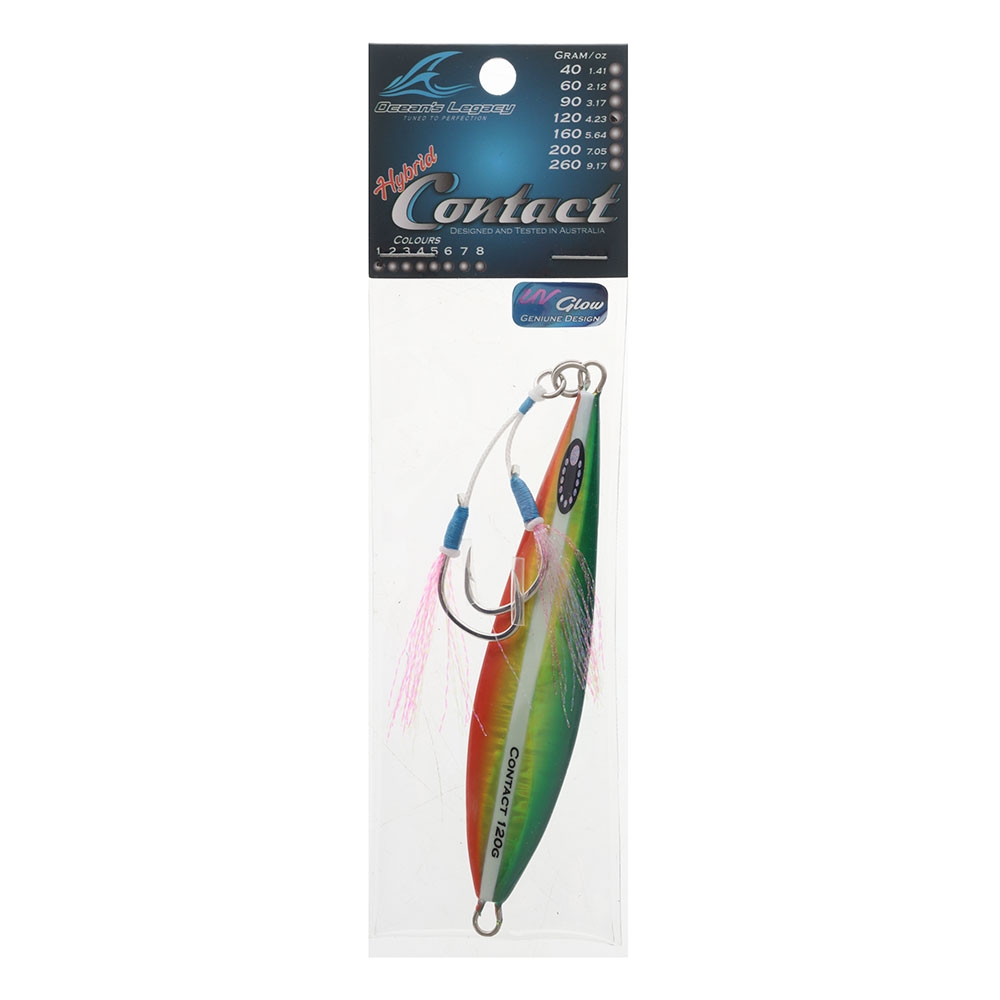 Ocean's Legacy Hybrid Contact Rigged Slow/High Pitch Jig 120g Green