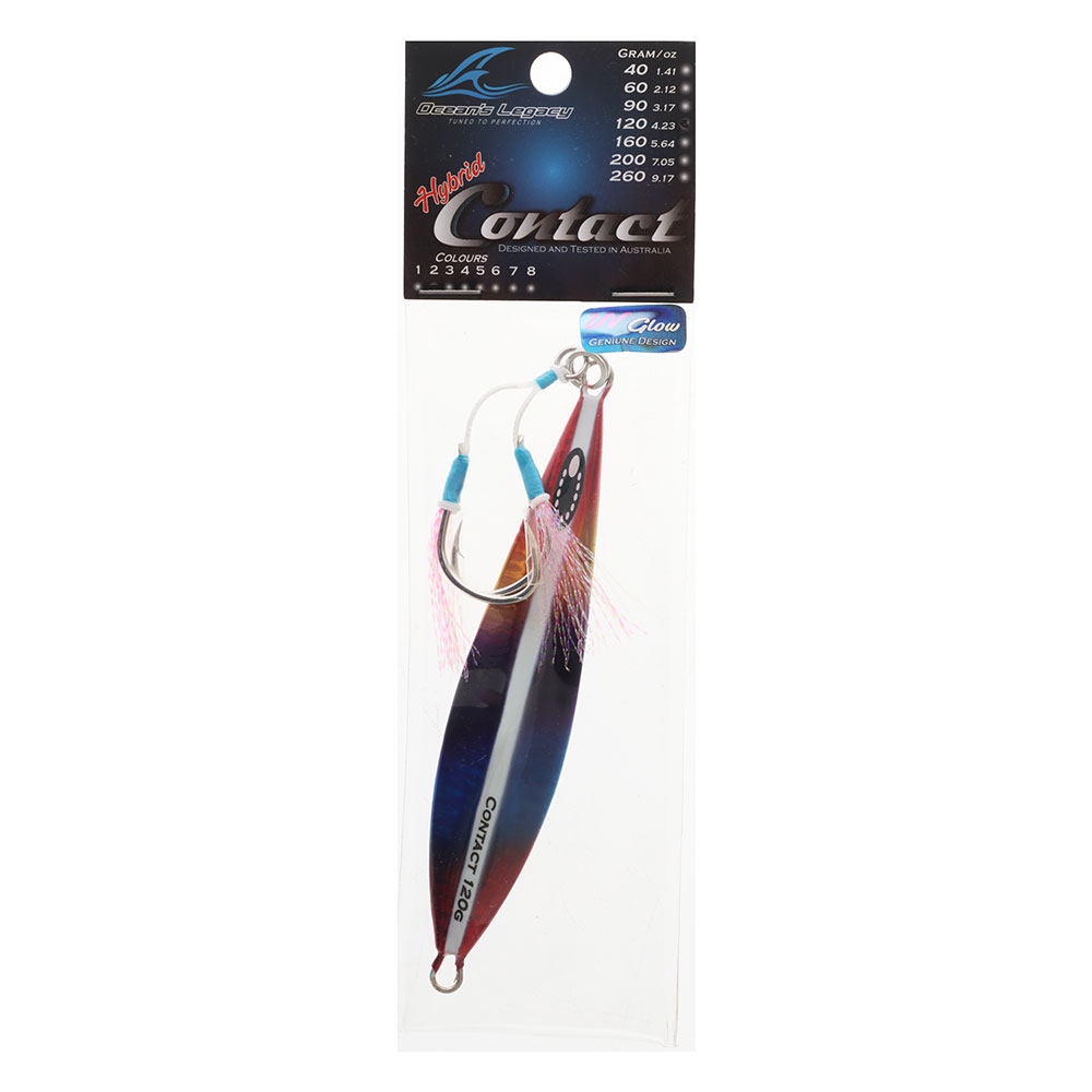Ocean's Legacy Hybrid Contact Rigged Slow/High Pitch Jig 120g Rainbow