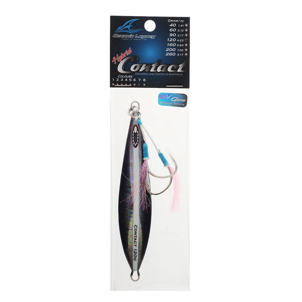 Ocean's Legacy Hybrid Contact Rigged Slow/High Pitch Jig 120g Black Silver