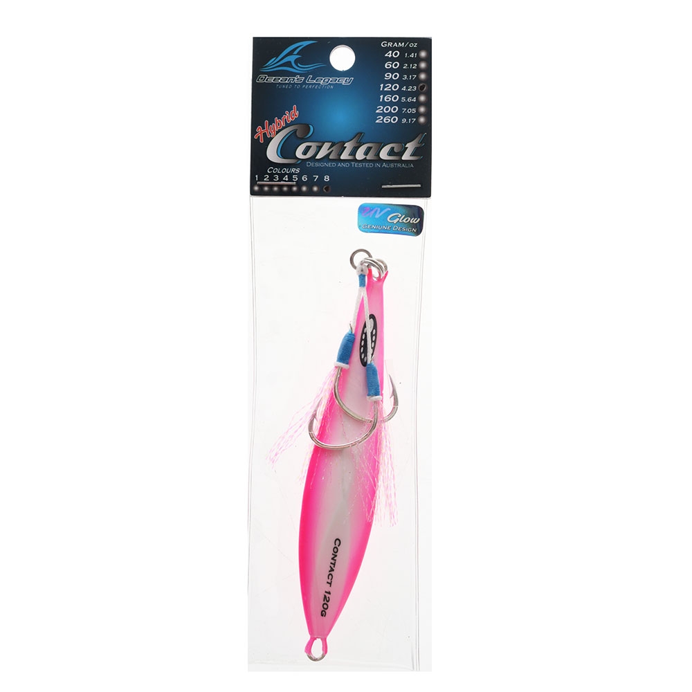 Ocean's Legacy Hybrid Contact Rigged Slow/High Pitch Jig 120g Pink Glow