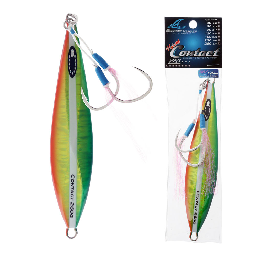 Ocean's Legacy Hybrid Contact Rigged Slow/High Pitch Jig 260g Green