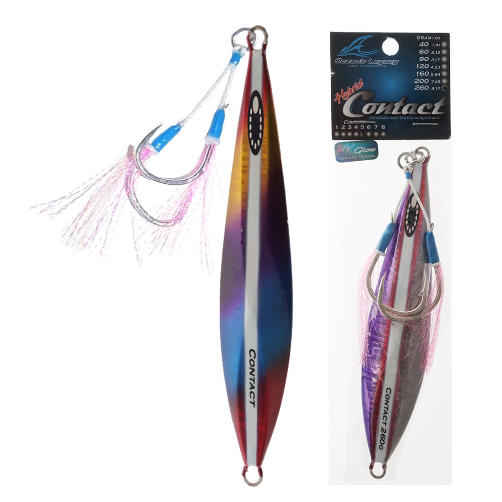 Ocean's Legacy Hybrid Contact Rigged Slow/High Pitch Jig 260g Purple
