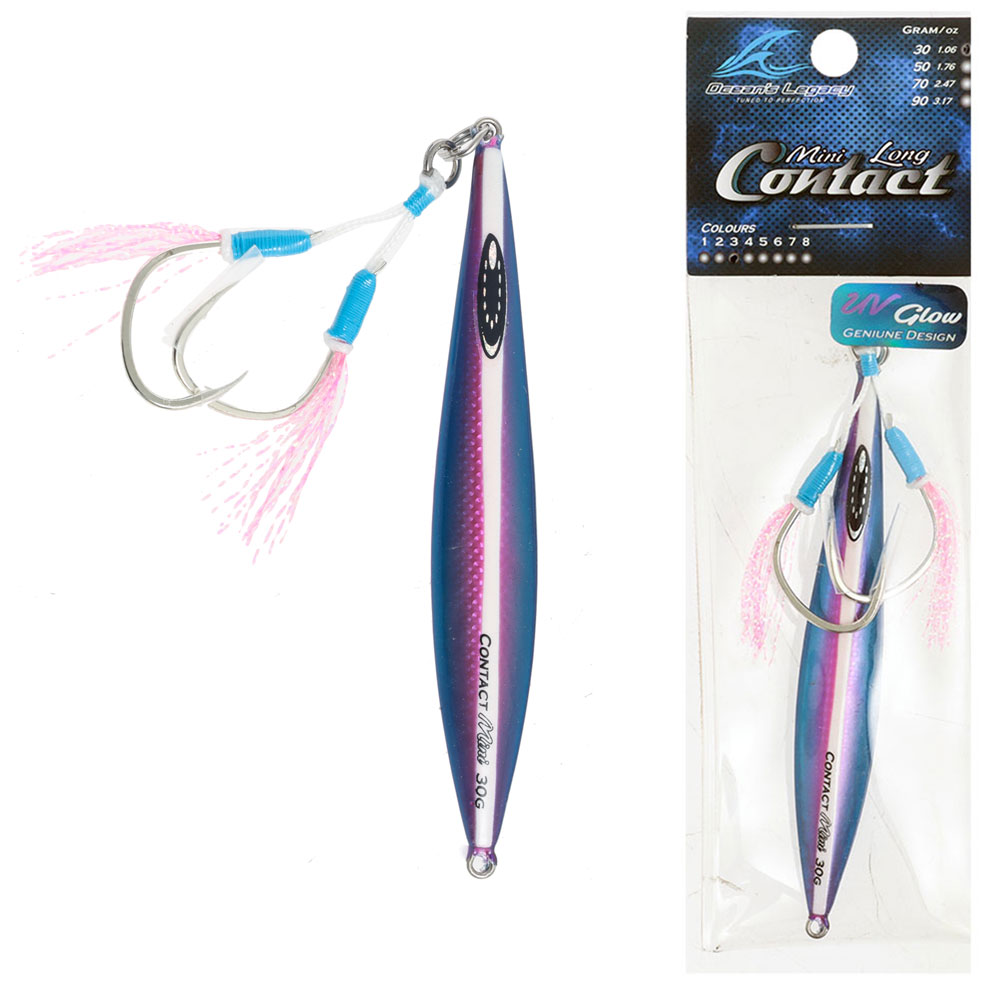 Ocean's Legacy Mini Long Contact Rigged Jig 30g Blue Purple