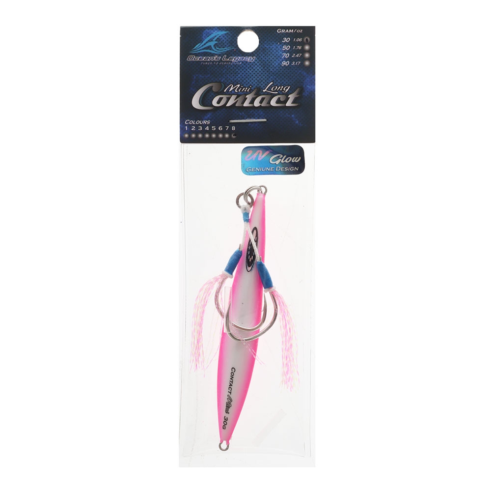 Ocean's Legacy Mini Long Contact Rigged Jig 30g Pink Glow