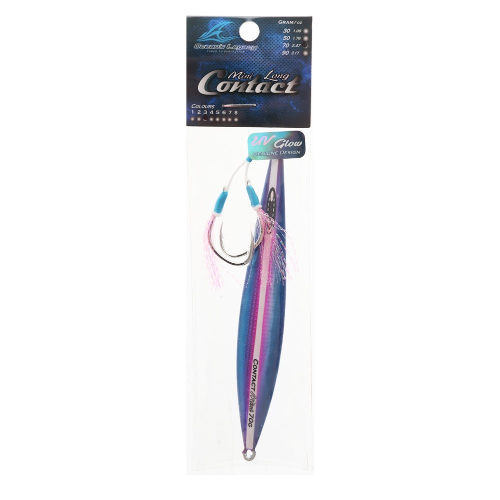 Ocean's Legacy Mini Long Contact Rigged Jig 70g Blue Purple