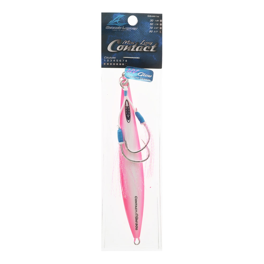 Ocean's Legacy Mini Long Contact Rigged Jig 90g Pink Glow