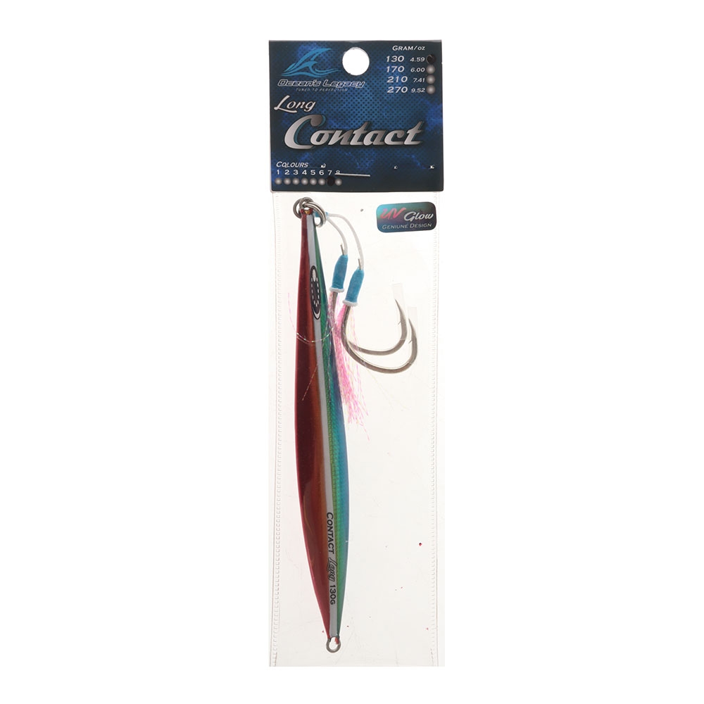 Ocean's Legacy Long Contact Rigged Jig 130g Aqua Rainbow