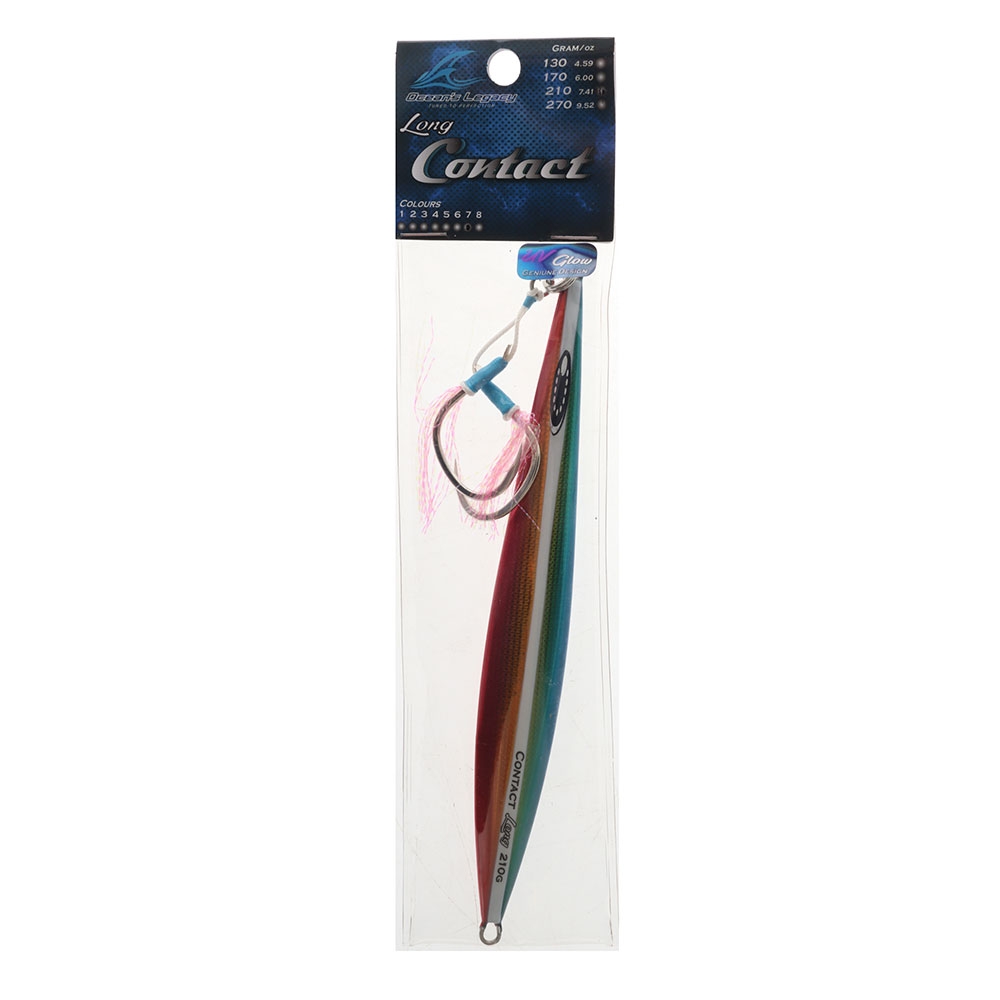 Ocean's Legacy Long Contact Rigged Jig 210g Aqua Rainbow