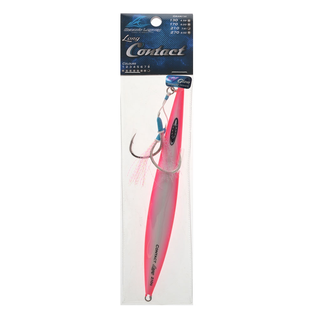 Ocean's Legacy Long Contact Rigged Jig 210g Pink Glow
