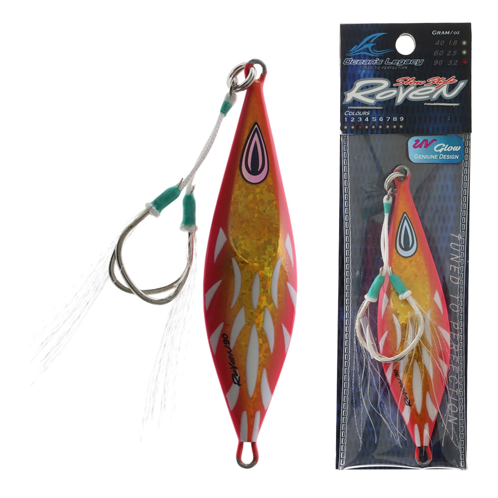 Ocean's Legacy Roven Slow Pitch Jig 90g Rigged Sunshine Pink