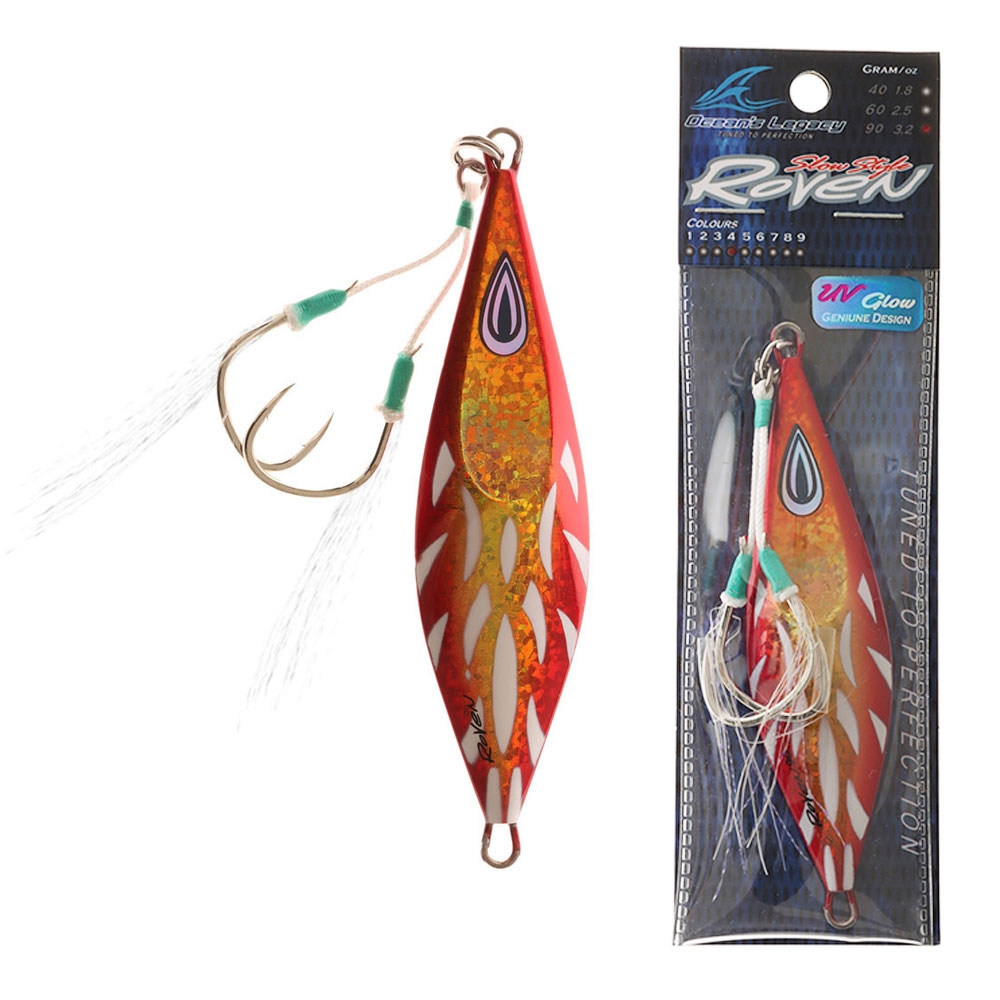 Ocean's Legacy Roven Slow Pitch Jig 90g Rigged Burnt Orange