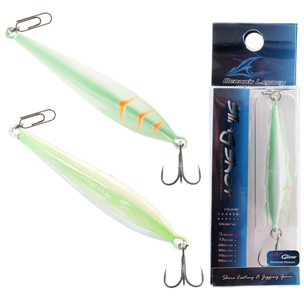 Ocean's Legacy SlingShot Surface Iron Lure 9g Mint Glow