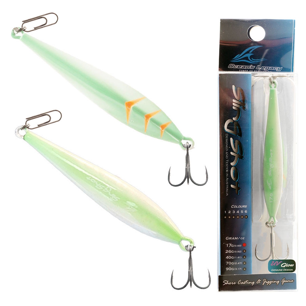 Ocean's Legacy SlingShot Surface Iron Lure 17g Mint Glow
