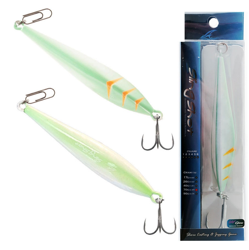 Ocean's Legacy SlingShot Surface Iron Lure 70g Mint Glow