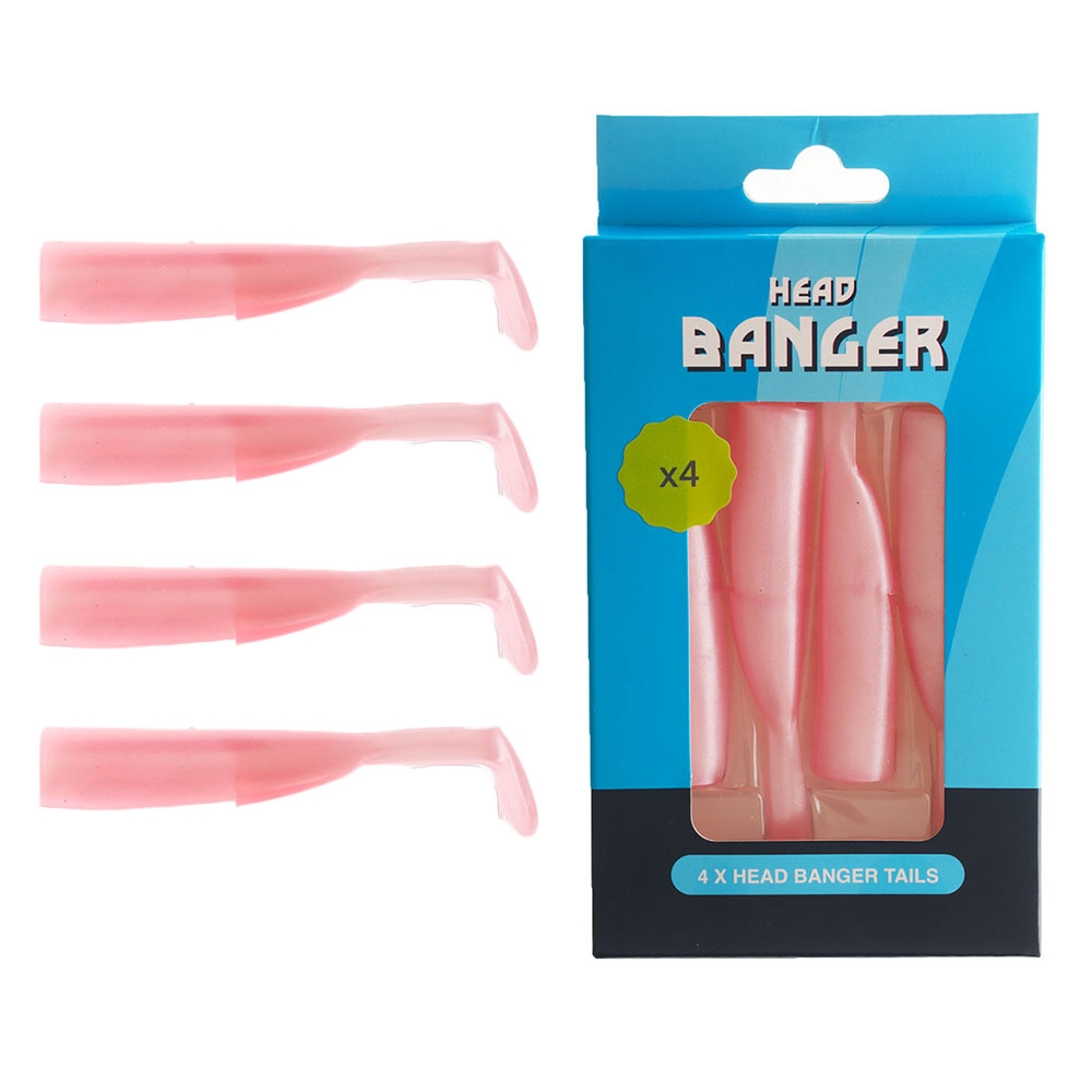Ocean Angler Head Banger Soft Bait Tail 12.5cm Qty 4 Pink