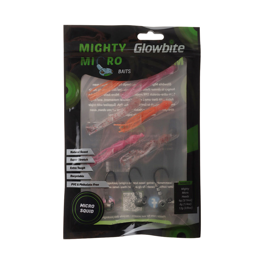 Glowbite Mighty Micro Squid Soft Bait Pack