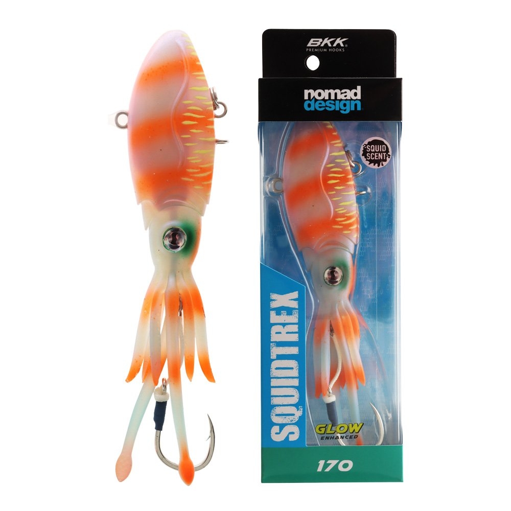 Nomad Design Squidtrex Vibe XL Squid Lure 170mm 250g Orange Tiger