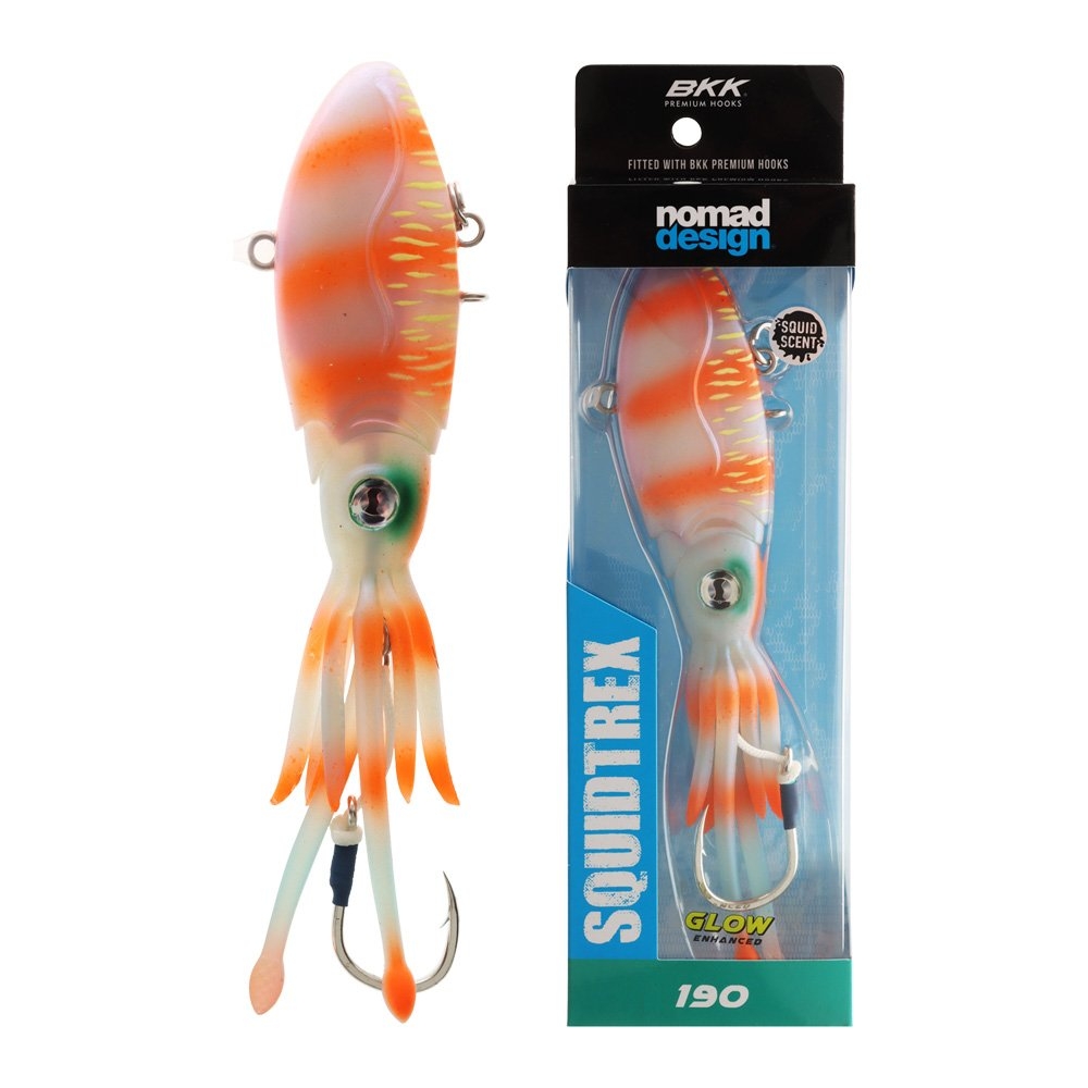 Nomad Design Squidtrex Vibe XL Squid Lure 190mm 400g Orange Tiger