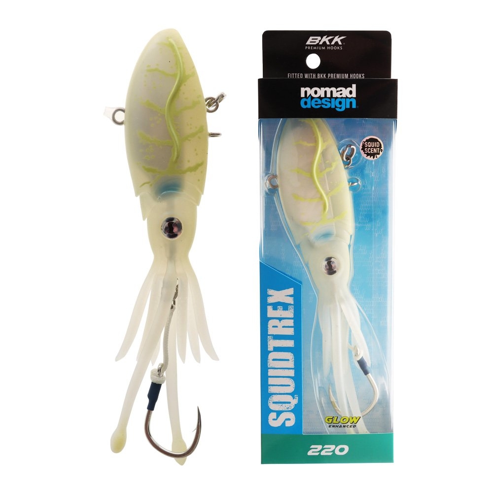 Nomad Design Squidtrex Vibe XL Squid Lure 220mm 600g White Glow