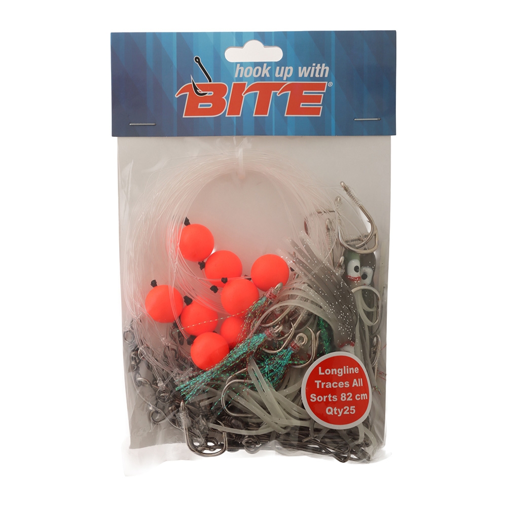 Bite Longline Traces for Seahorse All Sorts 82cm Qty 25