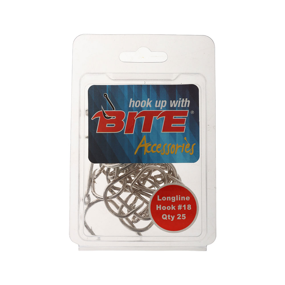 Bite Longline Hooks #18 Qty 25