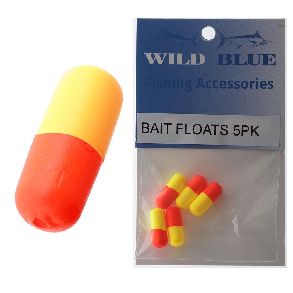 Wild Blue Tackle Bait Rig Float Orange/Yellow Qty 5