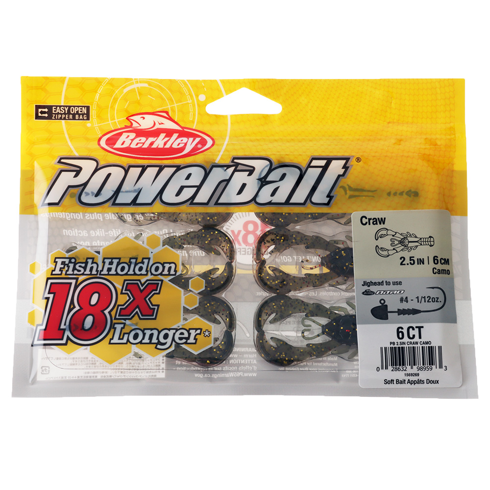 Berkley PowerBait Craw Soft Bait 2.5in Camo