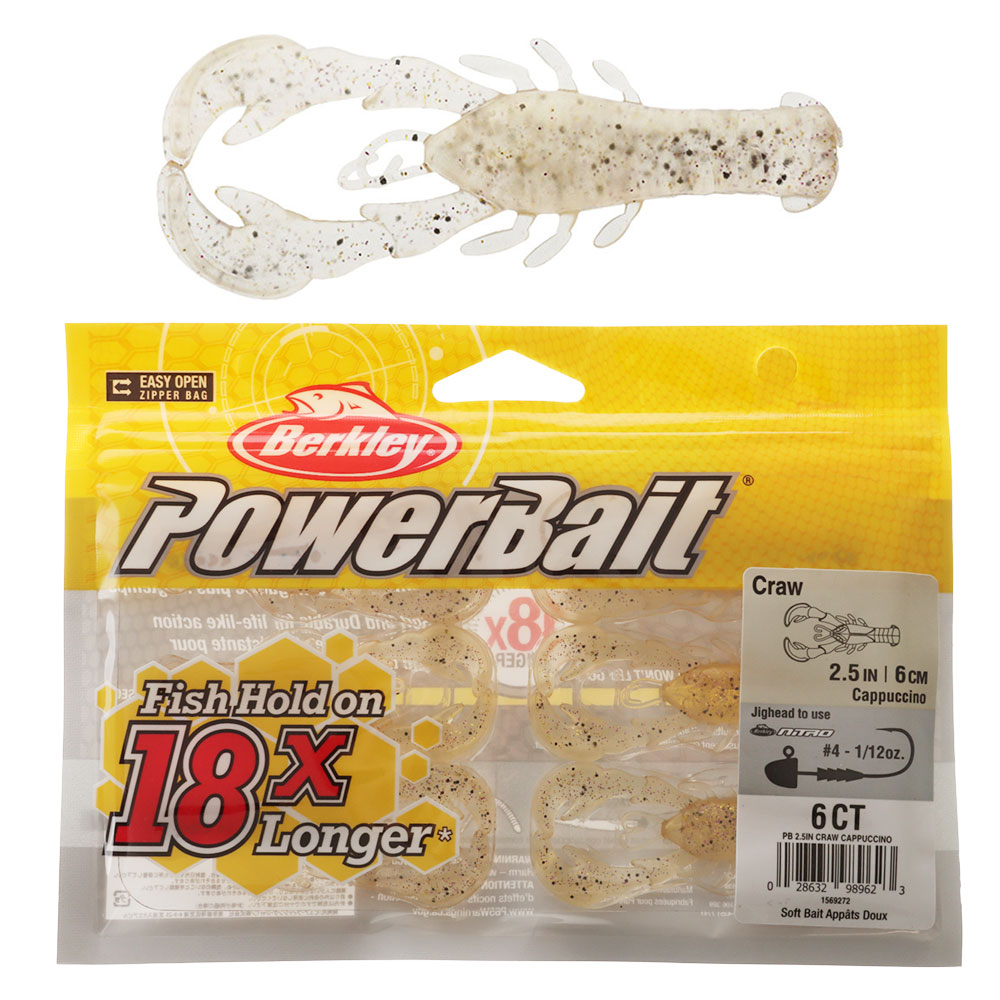 Berkley PowerBait Craw Soft Bait 2.5in Cappuccino