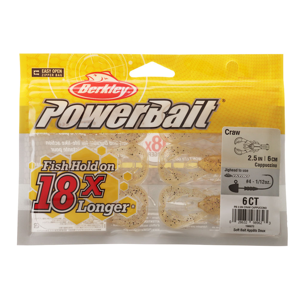Berkley PowerBait Craw Soft Bait 2.5in Cappuccino