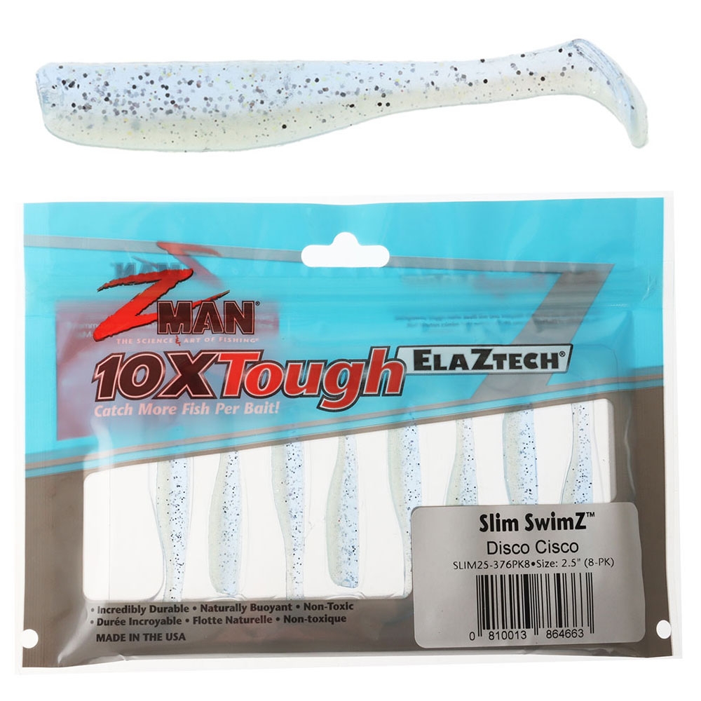 Z-Man Slim SwimZ Micro Soft Bait 6.35cm Qty 8 Disco Cisco