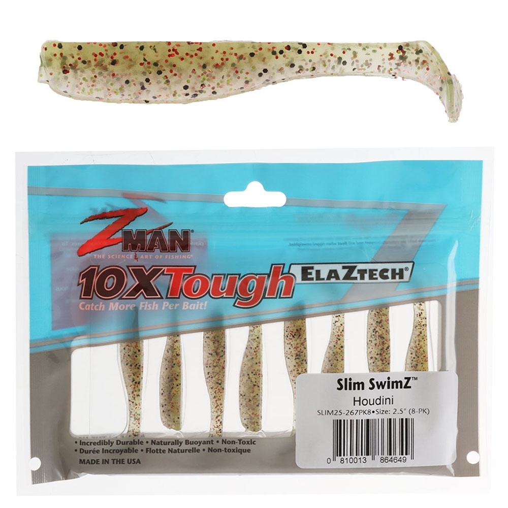 Z-Man Slim SwimZ Micro Soft Bait 6.35cm Qty 8 Houdini
