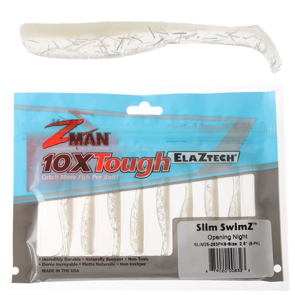 Z-Man Slim SwimZ Micro Soft Bait 6.35cm Qty 8 Opening Night
